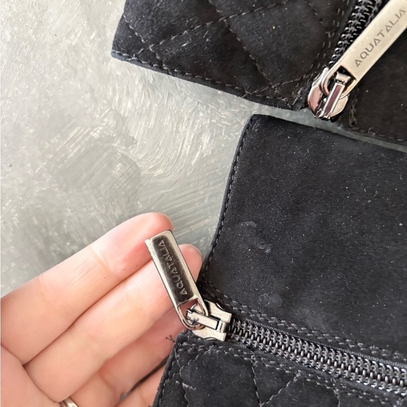 Aquatalia black suede quilted Gail booties size 6 - Picture 4 of 7